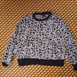 Halogen Black and White Leopard Sweater